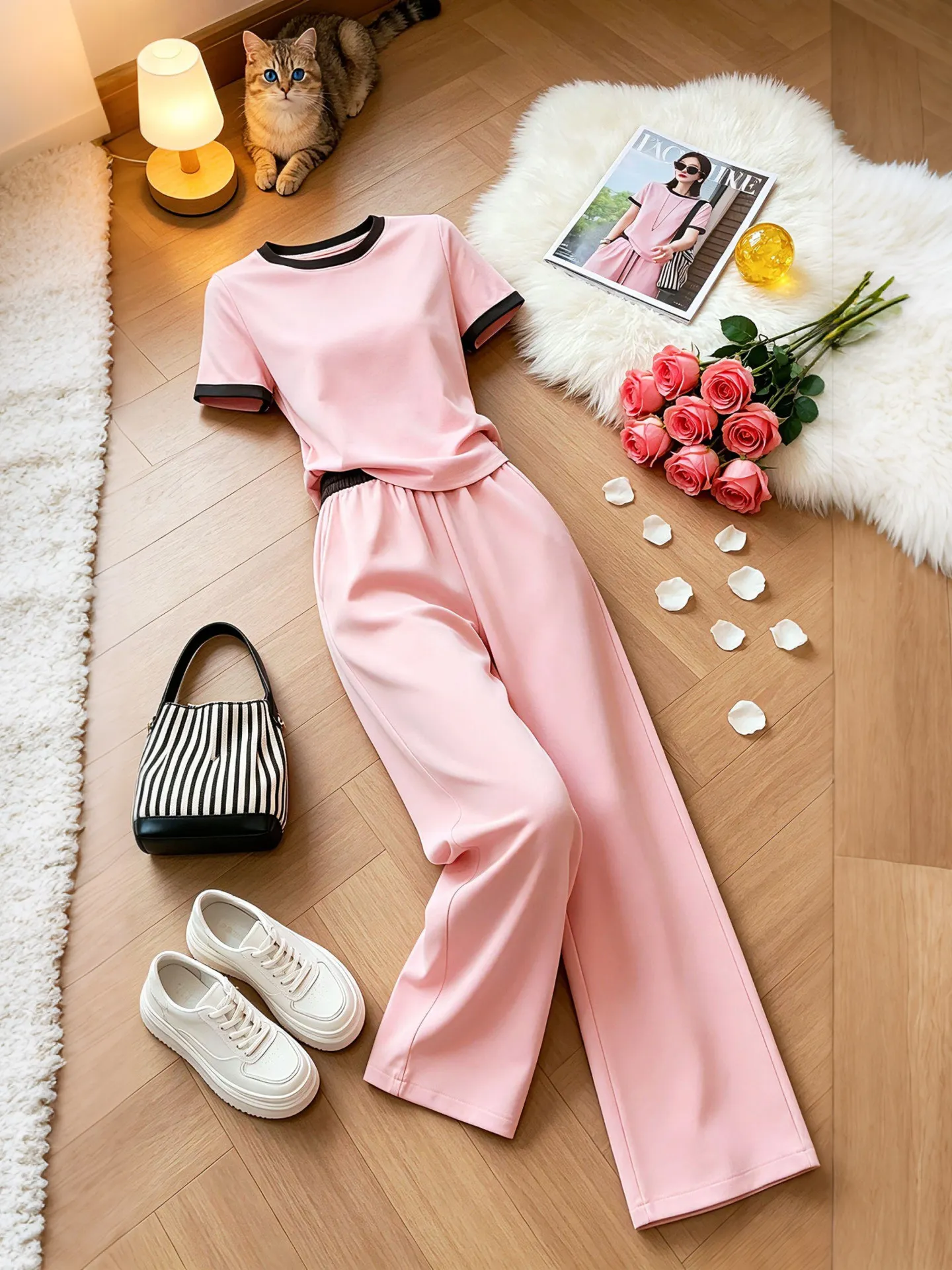 Slimming High Waist Wide Leg Pants Set Cover Belly Age Reduction Two Piece Suite Breathable Lightweight Summer Casual Workwear
Slimming High Waist Wide Leg Pants Set Cover Belly Age Reduction Two Piece Suite Breathable Lightweight Summer Casual Workwear