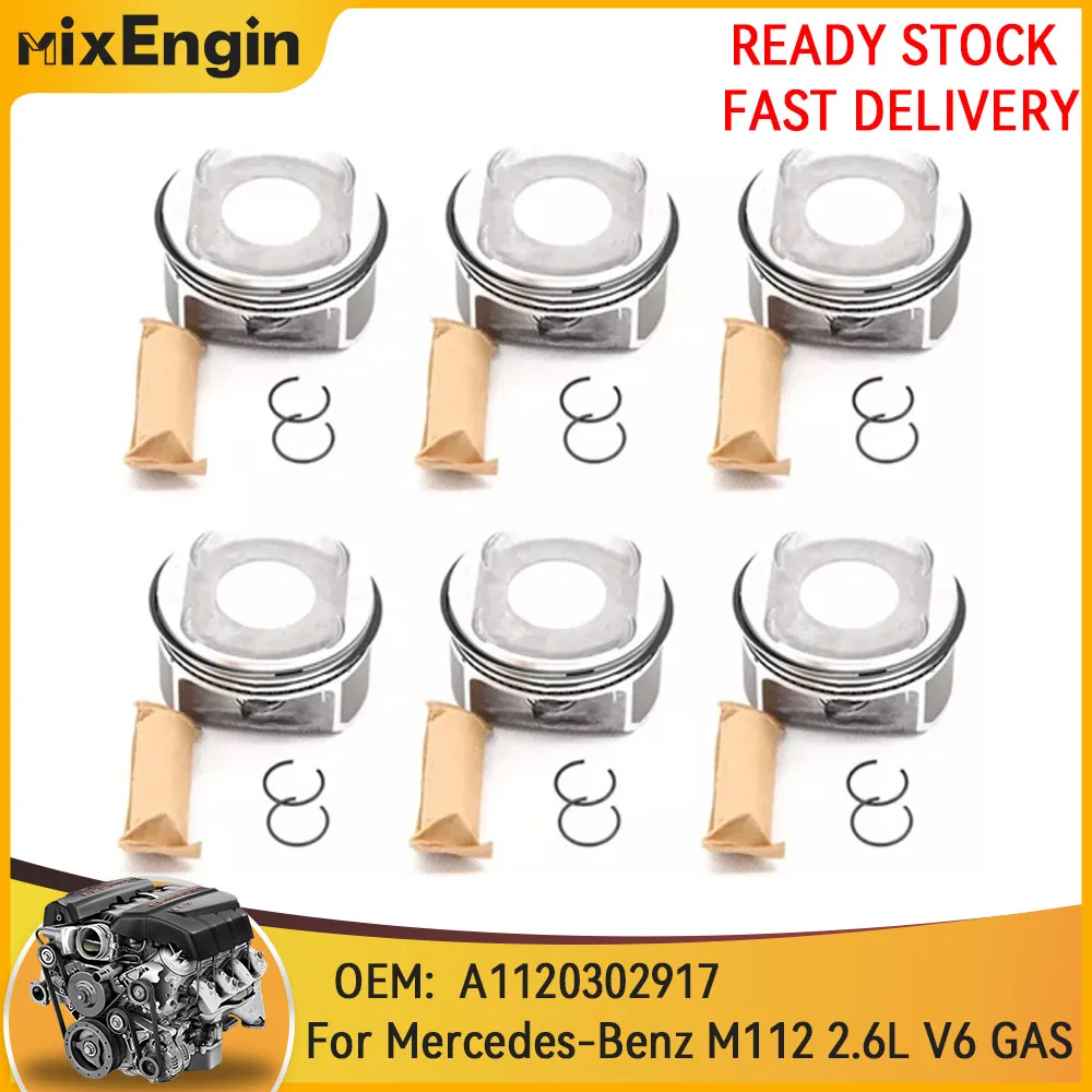 Engine Piston & Rings Set Fit 2.6 L For Mercedes-Benz M112 M112.912 M112.917 E240 CLK 240 CLK320 C320 2.6L V6 GAS A1120302917
Engine Piston & Rings Set Fit 2.6 L For Mercedes-Benz M112 M112.912 M112.917 E240 CLK 240 CLK320 C320 2.6L V6 GAS A1120302917