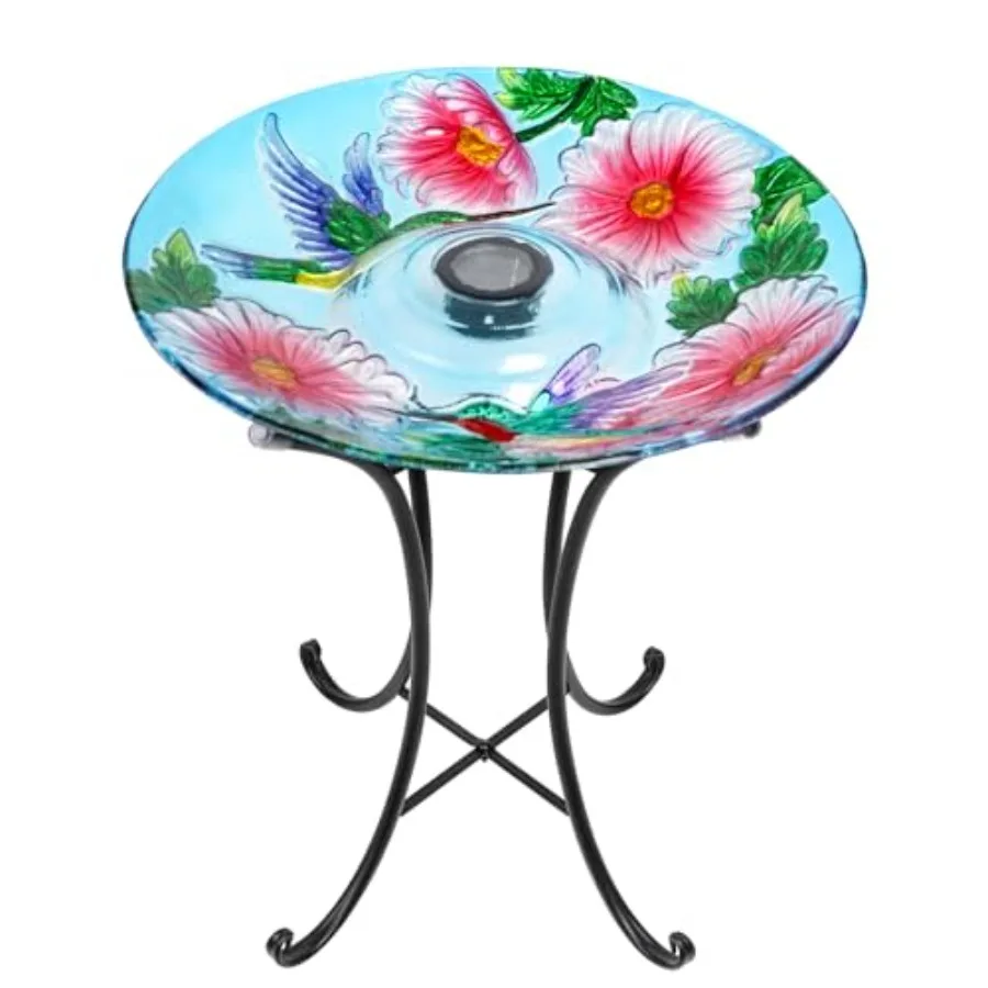 Outdoor Bird Bath, Large Glass Bird Baths Bowl with Metal Stand, Solar Birdbaths for Outside Garden Lawn Yard Decor, 18"Dia 21.
Outdoor Bird Bath, Large Glass Bird Baths Bowl with Metal Stand, Solar Birdbaths for Outside Garden Lawn Yard Decor, 18"Dia 21.