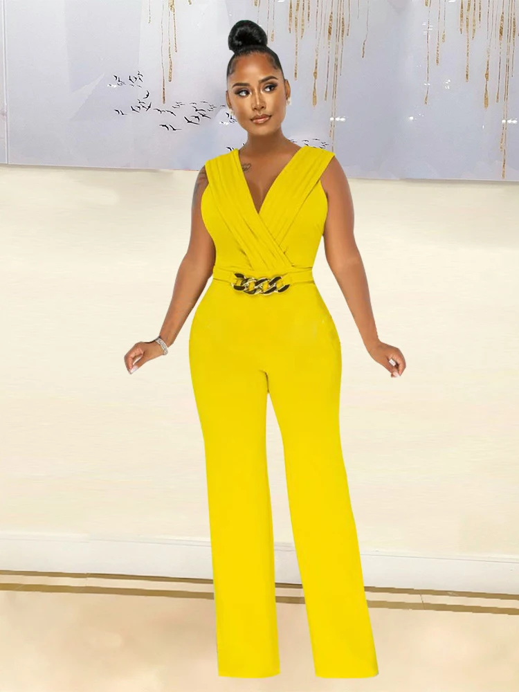 Office Lady Business Formal Jumpsuit for Women Deep V Neck Sleeveless One Piece Overalls Simple High Waist Straight Bodysuits
Office Lady Business Formal Jumpsuit for Women Deep V Neck Sleeveless One Piece Overalls Simple High Waist Straight Bodysuits