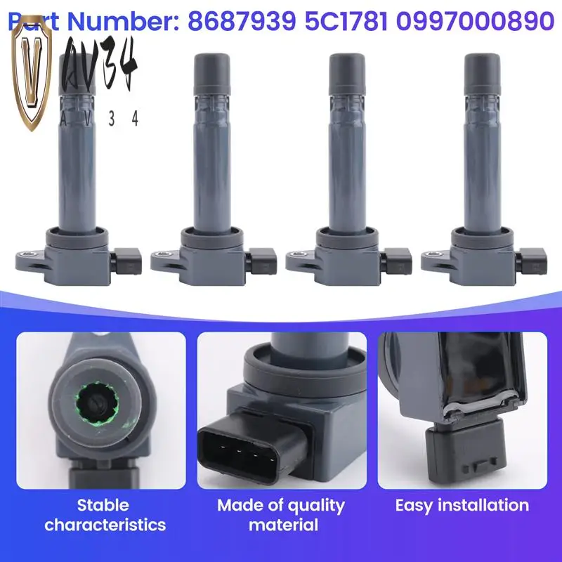 AV34-New Auto Ignition Coil For Volvo S80 XC90 4.4L Engine B8444S 8687939 5C1781 0997000890 Auto Parts
AV34-New Auto Ignition Coil For Volvo S80 XC90 4.4L Engine B8444S 8687939 5C1781 0997000890 Auto Parts