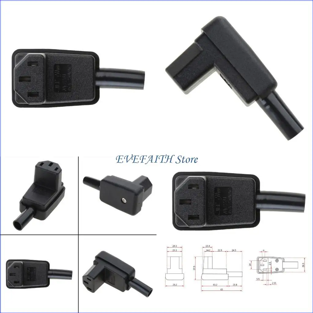 124B C13 Power Plug 90 Degree Angled IEC 320 AC 10A 250V Power Cord Connecting Plug
124B C13 Power Plug 90 Degree Angled IEC 320 AC 10A 250V Power Cord Connecting Plug