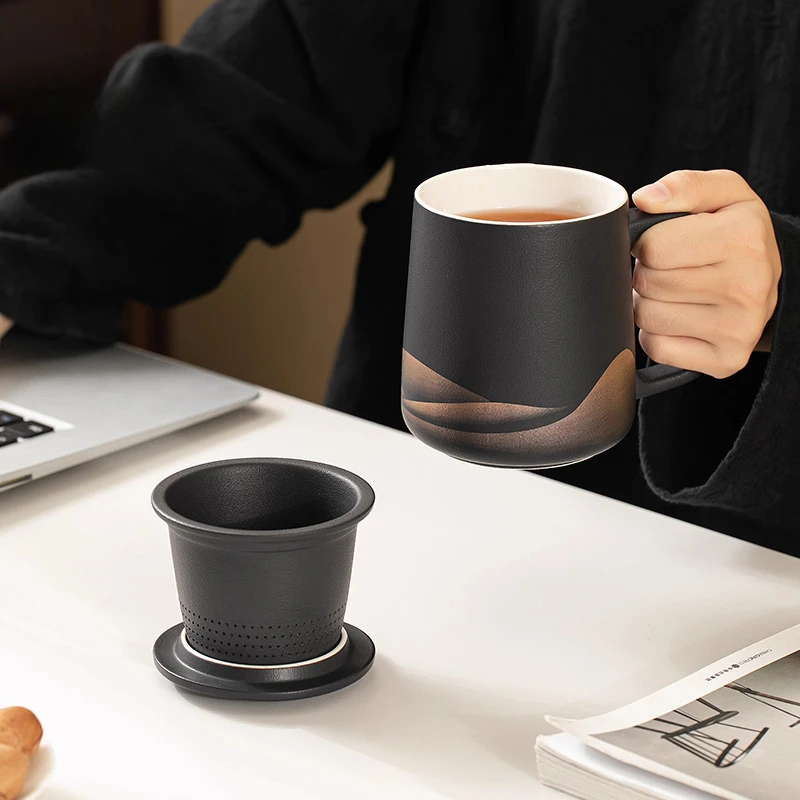 Креативная керамическая чашка для чая с градиентом цвета, с крышкой, канцелярские товары в китайском стиле, ручка, разделительная кружка с фильтром для чая и воды, 1 шт.
Креативная керамическая чашка для чая с градиентом цвета, с крышкой, канцелярские товары в китайском стиле, ручка, разделительная кружка с фильтром для чая и воды, 1 шт.