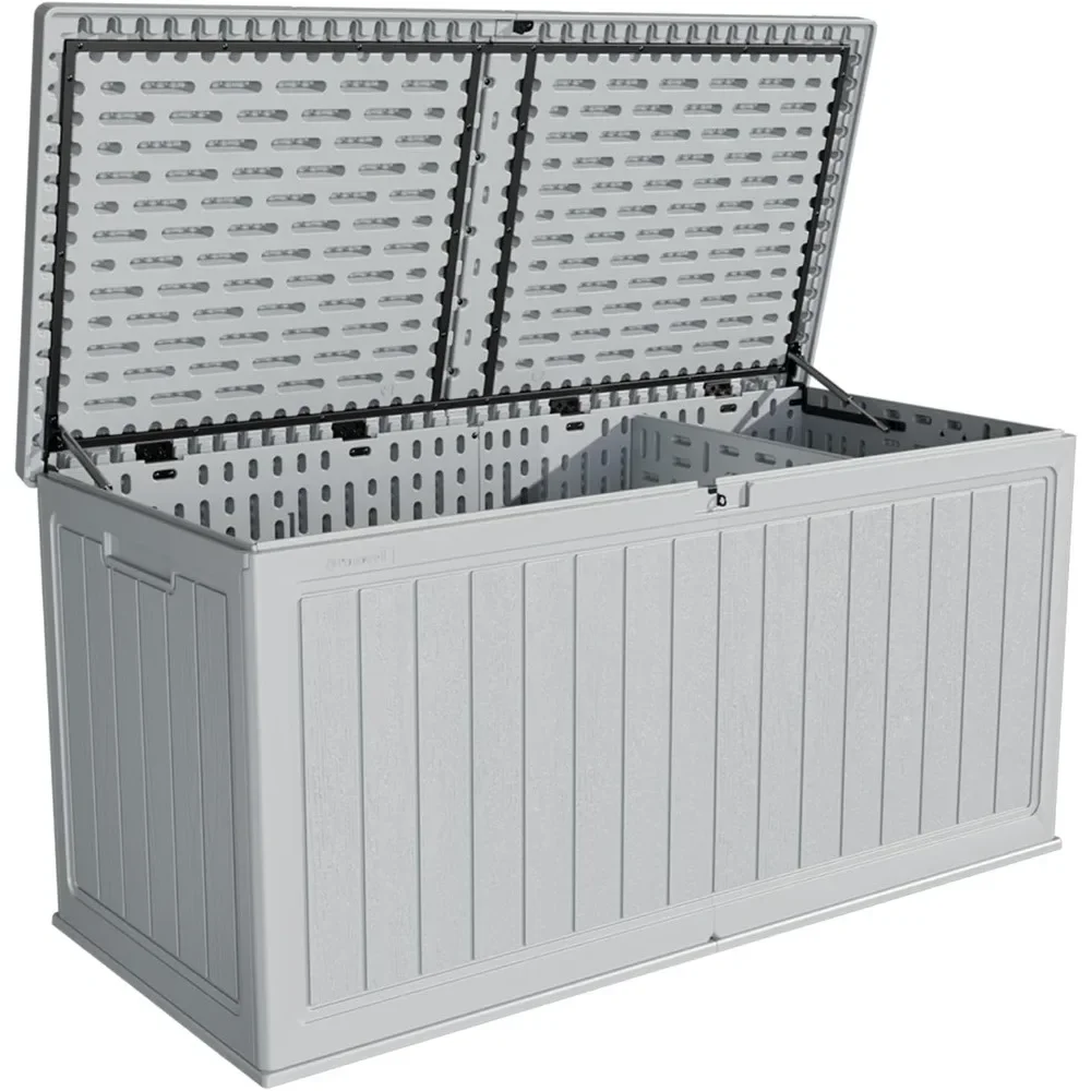 260 Gallon Outdoor Storage Box,Extra-Large Weatherproof Deck Box with Fixed Divider,Lockable and Durable Patio Storage Solution
260 Gallon Outdoor Storage Box,Extra-Large Weatherproof Deck Box with Fixed Divider,Lockable and Durable Patio Storage Solution