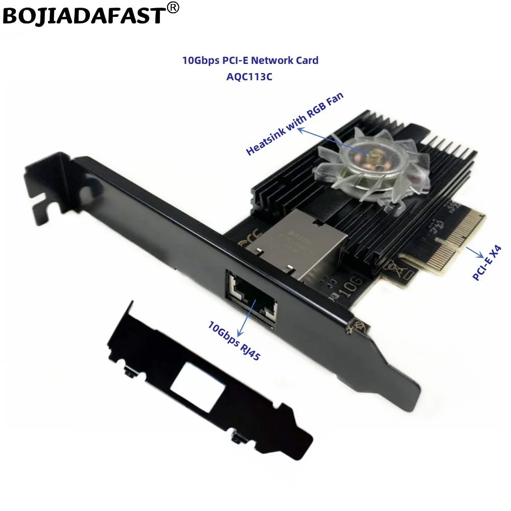 10Gbps RJ45 Port To PCI-Express PCI-E 4X Ethernet Server Lan Network Card RGB Fan Heatsink
10Gbps RJ45 Port To PCI-Express PCI-E 4X Ethernet Server Lan Network Card RGB Fan Heatsink