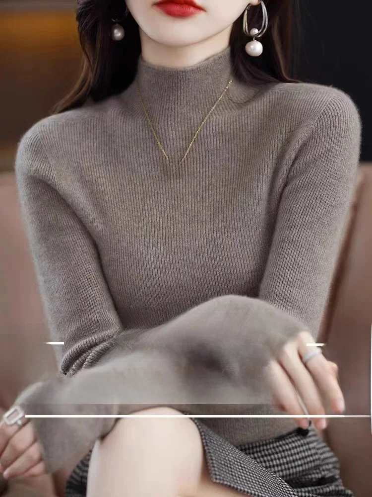 Women's Slim Fit Cashmere Sweater Half High Collar Knitted Woolen Top Thick Base Layer Shirt Commute Style Regular Fit Long S...
Women's Slim Fit Cashmere Sweater Half High Collar Knitted Woolen Top Thick Base Layer Shirt Commute Style Regular Fit Long S...