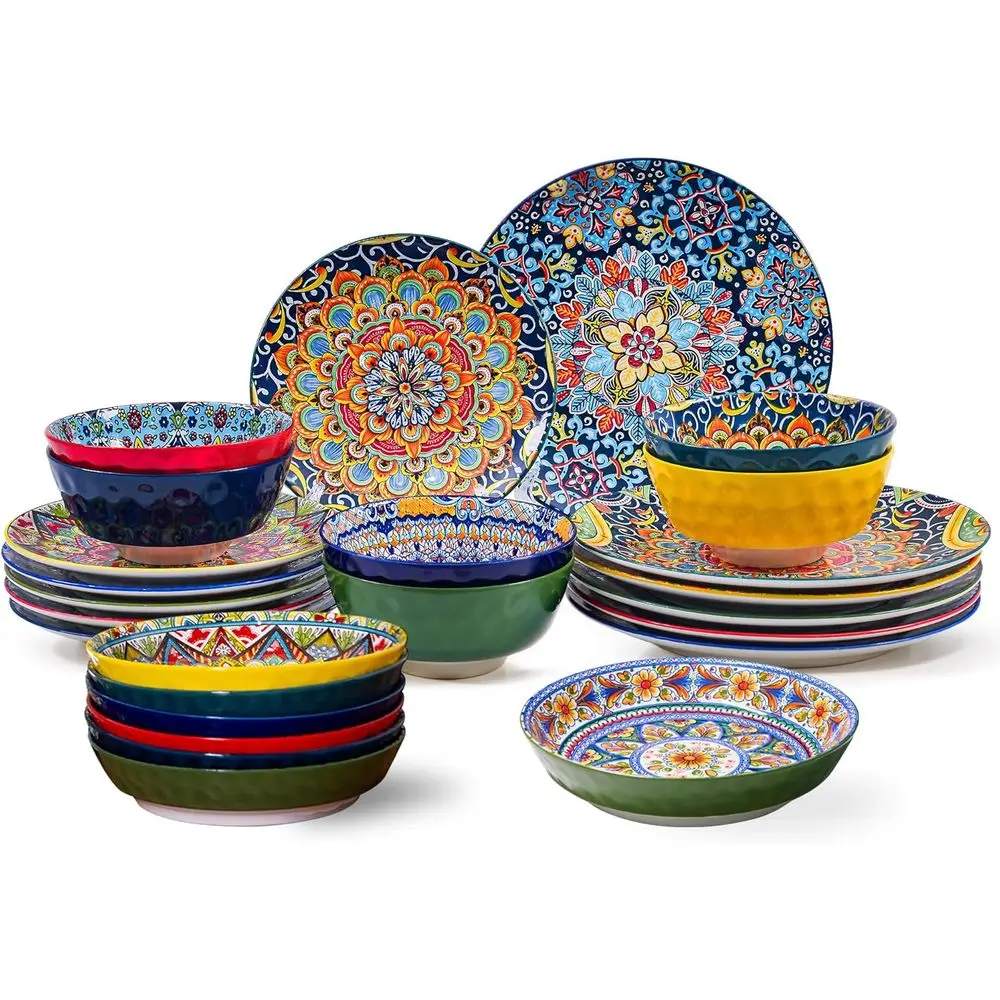 24 Pieces Dinnerware Sets, Ceic Plates and Bowls Set, Microwave and Dishwasher Sae, Scratch Resistant, Boan Style Dishware Set,
24 Pieces Dinnerware Sets, Ceic Plates and Bowls Set, Microwave and Dishwasher Sae, Scratch Resistant, Boan Style Dishware Set,