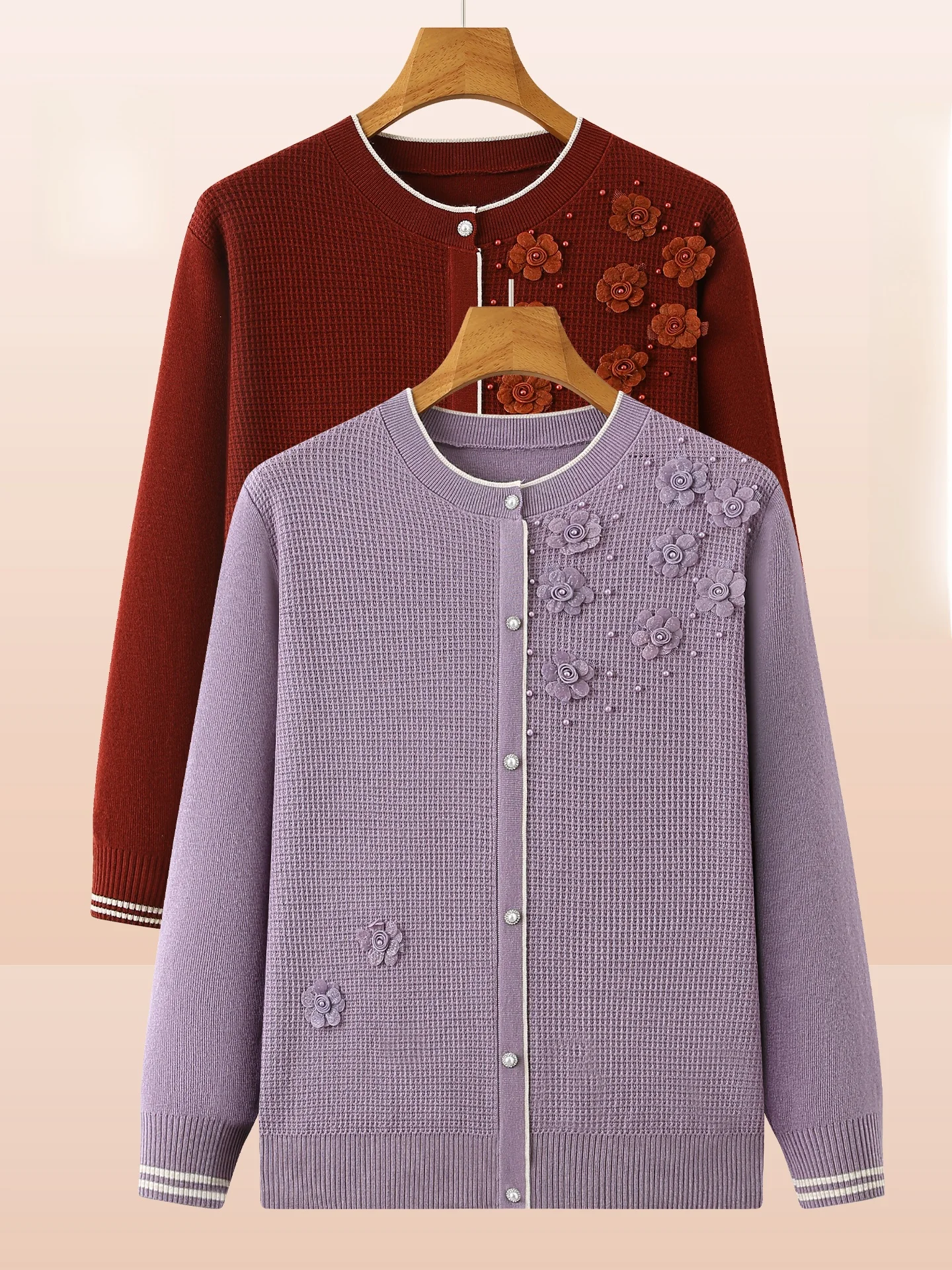 Вязаный свитер с круглым вырезом для женщин, модный, для пожилых женщин, весна-осень, одежда для мам, свободный крой, открытый кардиган, стандартный размер
Вязаный свитер с круглым вырезом для женщин, модный, для пожилых женщин, весна-осень, одежда для мам, свободный крой, открытый кардиган, стандартный размер