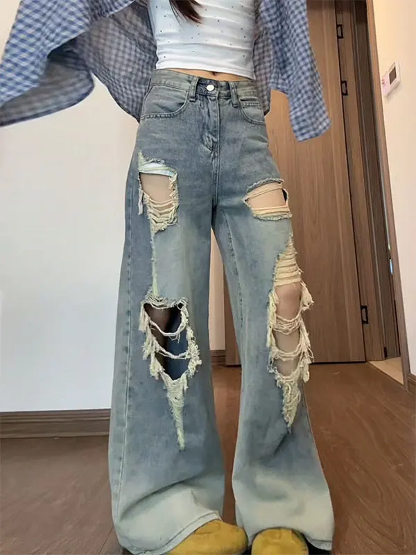 High Waist Wide Leg Denim Jeans Women Loose Slimming Straight Long Pants Summer 2026 Torn Casual Daily Fashion Jeans
High Waist Wide Leg Denim Jeans Women Loose Slimming Straight Long Pants Summer 2026 Torn Casual Daily Fashion Jeans