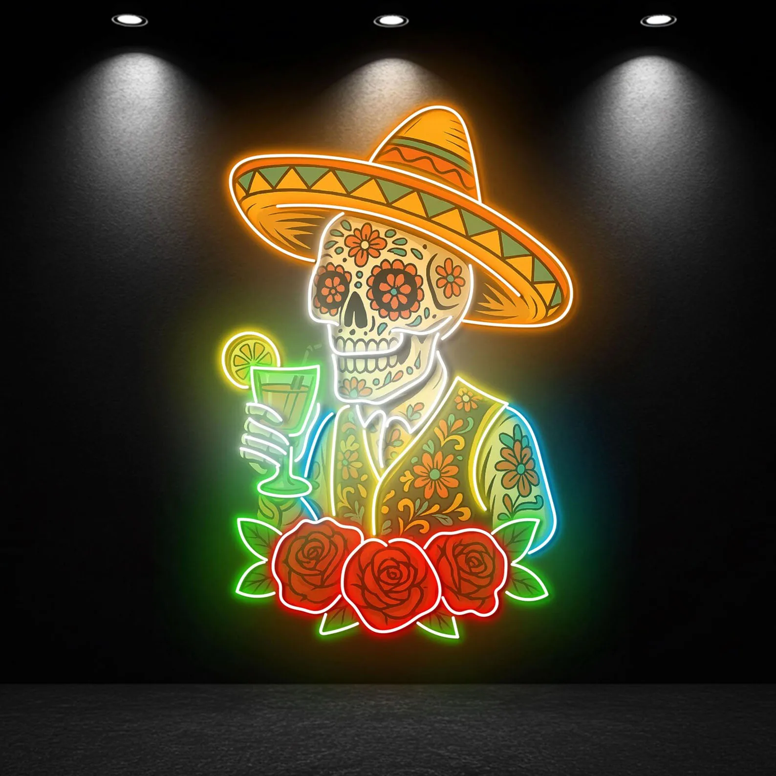 Неоновая вывеска «Мексиканский скелет», неоновая вывеска «Коктейль», декор для бара, для лаунж-зоны с текилой, неоновая вывеска «Скелет», подарок для любителя мартини, неоновая вывеска на заказ
Неоновая вывеска «Мексиканский скелет», неоновая вывеска «Коктейль», декор для бара, для лаунж-зоны с текилой, неоновая вывеска «Скелет», подарок для любителя мартини, неоновая вывеска на заказ