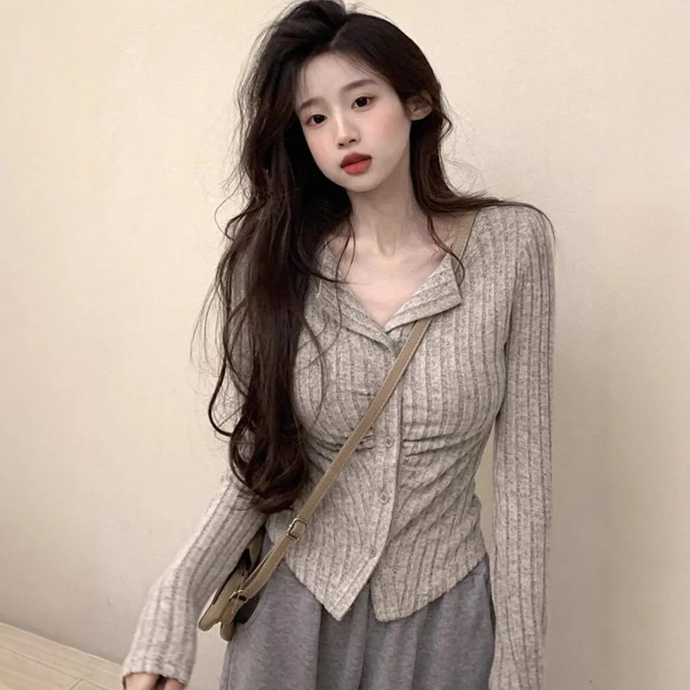 American Style Knitted Sweater Women's Long Sleeve Turn-down Collar Slimming Design Autumn Fashion Casual Open Cardigan Top
American Style Knitted Sweater Women's Long Sleeve Turn-down Collar Slimming Design Autumn Fashion Casual Open Cardigan Top