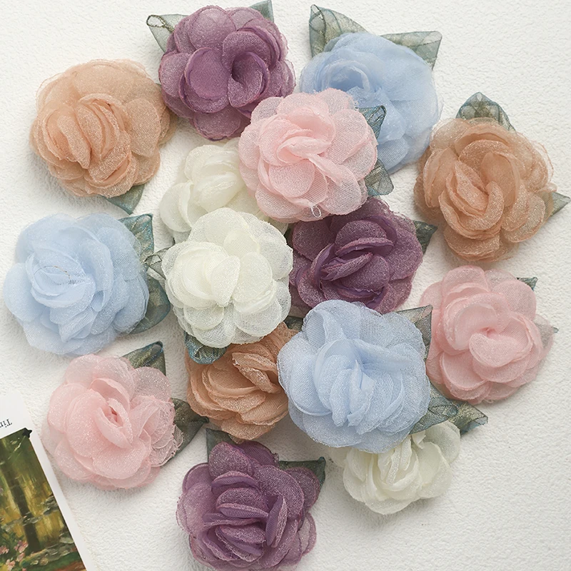3Pcs/lot 5.5CM Organza Chiffon Fabric Artificial Flower With Leaves for Wedding Dress Decor Home Accessories DIY Fake Flowers
3Pcs/lot 5.5CM Organza Chiffon Fabric Artificial Flower With Leaves for Wedding Dress Decor Home Accessories DIY Fake Flowers