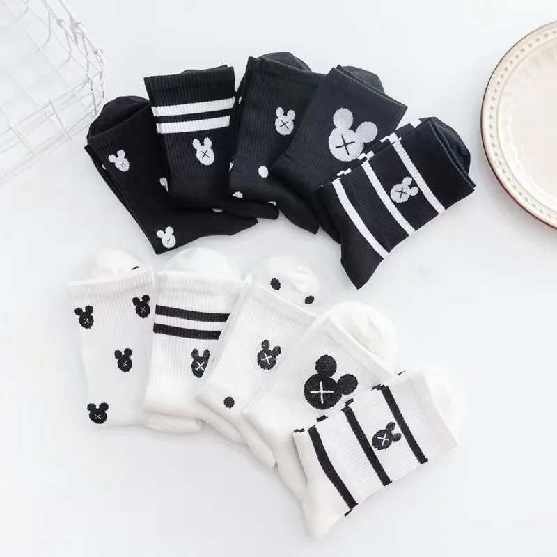 10 Pairs Cartoon Mickey Head Print Crew Socks Black White Striped Polka Dot Ribbed Knit Cotton Casual Socks for Women Girls
10 Pairs Cartoon Mickey Head Print Crew Socks Black White Striped Polka Dot Ribbed Knit Cotton Casual Socks for Women Girls