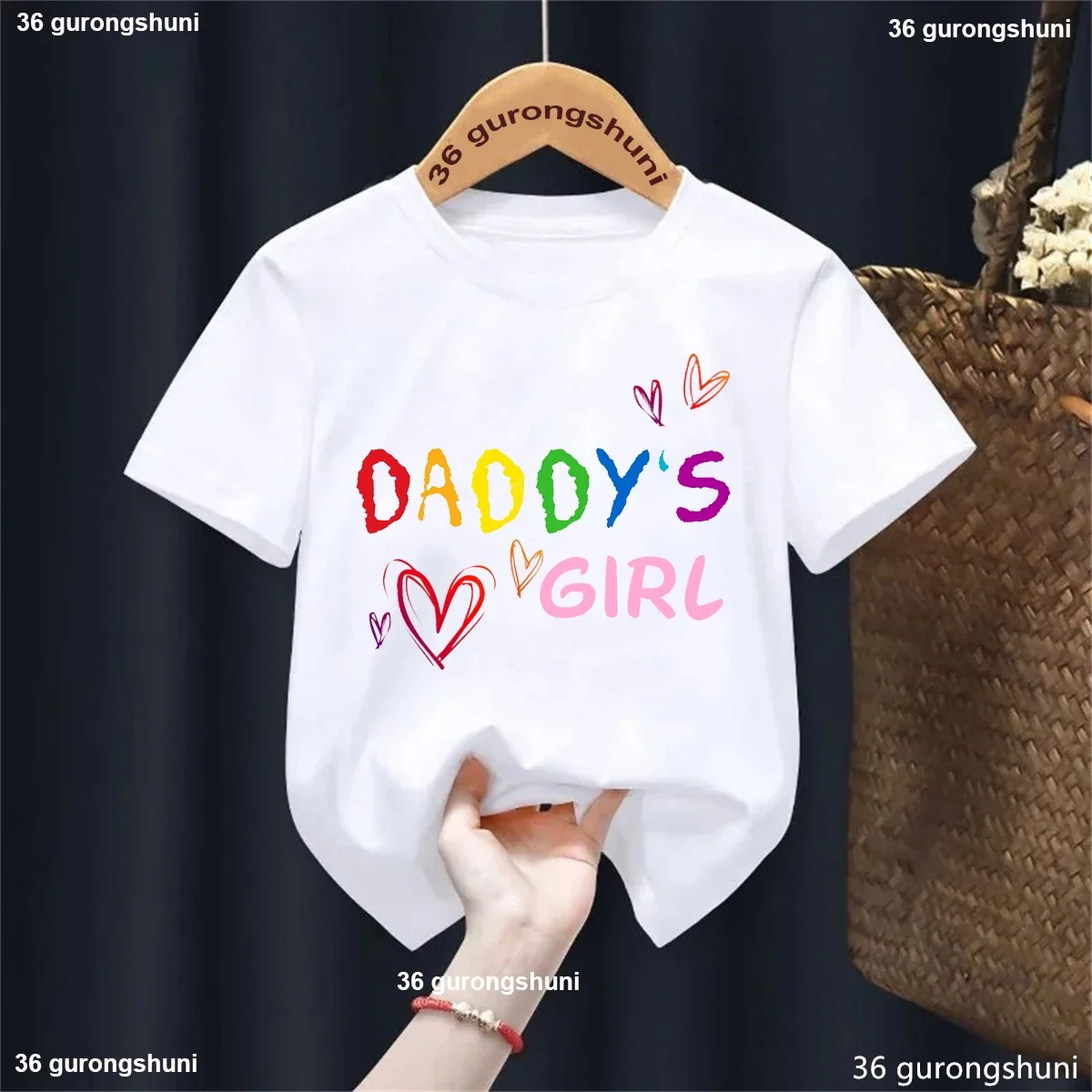Gift For Daughter T-Shirt Colorful Leopard Daddy'S Girl Letter Printed T Shirt Girls Summer Short Sleeve Kawaii Kids Clothes
Gift For Daughter T-Shirt Colorful Leopard Daddy'S Girl Letter Printed T Shirt Girls Summer Short Sleeve Kawaii Kids Clothes