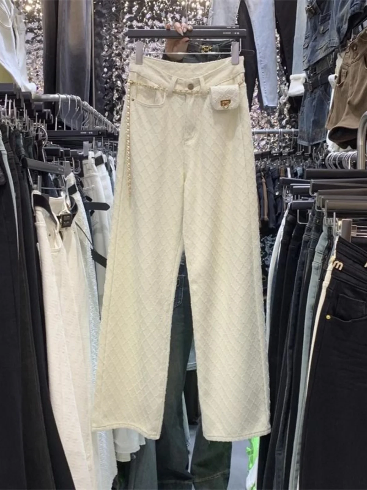 Trendy Plaid High Waist Casual Women's Jeans Spring 2026 Korean Style Retro Straight Leg Long Pants Fashionable Straight Cut
Trendy Plaid High Waist Casual Women's Jeans Spring 2026 Korean Style Retro Straight Leg Long Pants Fashionable Straight Cut