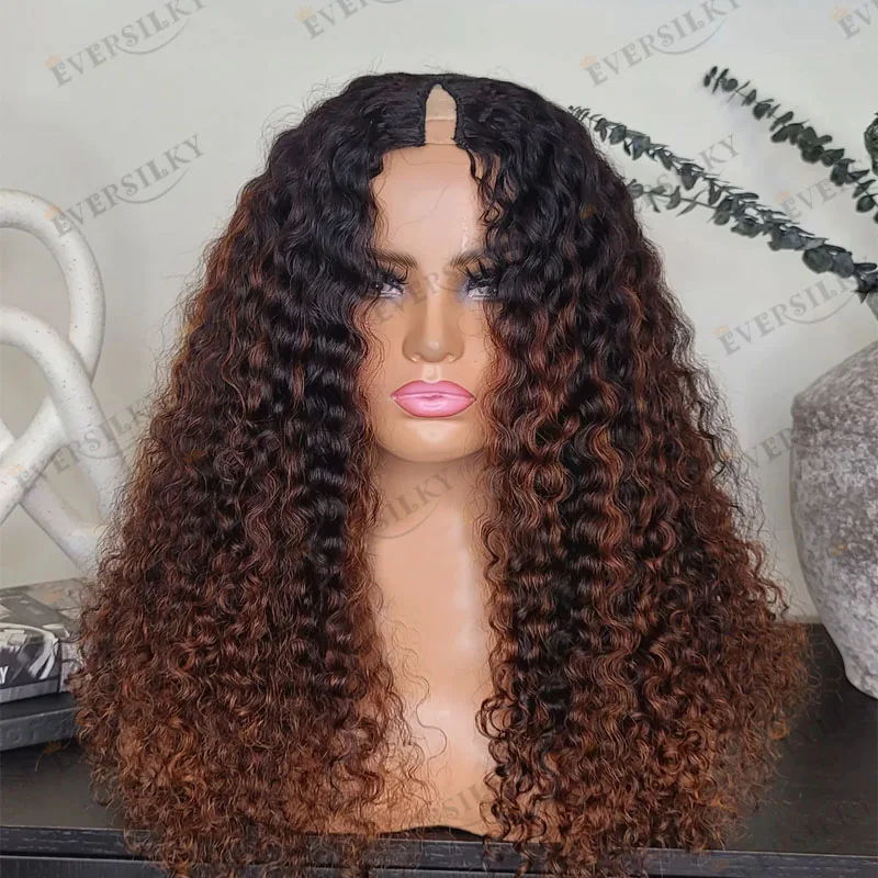 250Density Ombre Highlight Copper Brown Curly Human Hair V Shaped Full Machine Made Wigs for Black Women Glueless U Part Wigs
250Density Ombre Highlight Copper Brown Curly Human Hair V Shaped Full Machine Made Wigs for Black Women Glueless U Part Wigs