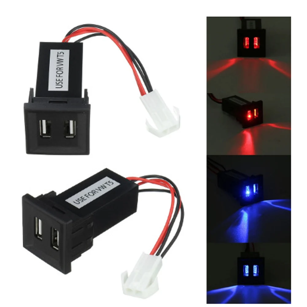 Car Dual USB Charger Adapter Socket For Volkswagen Special-Purpos For VW T5 Transporter 2003-2009 2.1A Charger Dash Blank Switch
Car Dual USB Charger Adapter Socket For Volkswagen Special-Purpos For VW T5 Transporter 2003-2009 2.1A Charger Dash Blank Switch