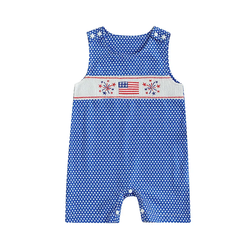 Baby Boy 4th of July Overalls Fireworks Embroidery Star Print Sleeveless Round Neck Jumpsuit
Baby Boy 4th of July Overalls Fireworks Embroidery Star Print Sleeveless Round Neck Jumpsuit