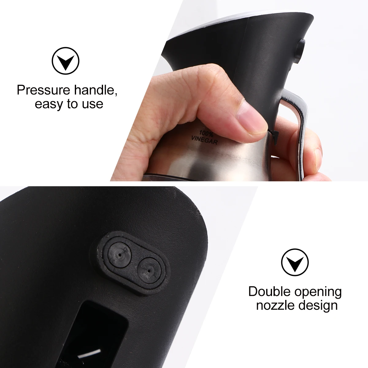 Transparent Plastic Oil Vinegar Spray Bottle Dispenser Separate Storage Double Nozzle Sauce Liquid Cooking Kitchen Condiment
Transparent Plastic Oil Vinegar Spray Bottle Dispenser Separate Storage Double Nozzle Sauce Liquid Cooking Kitchen Condiment