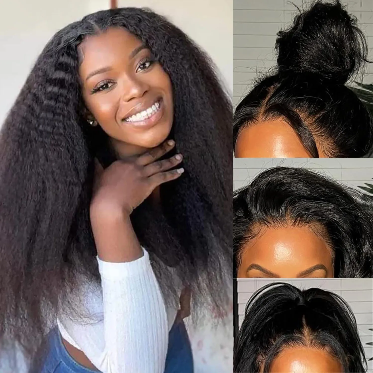 Kinky Straight 13x6 Lace Frontal Human Hair Wigs Brazilian 13x4 Lace Front Wig For Women Pre Plucked 200% Density Yaki Remy Hair
Kinky Straight 13x6 Lace Frontal Human Hair Wigs Brazilian 13x4 Lace Front Wig For Women Pre Plucked 200% Density Yaki Remy Hair