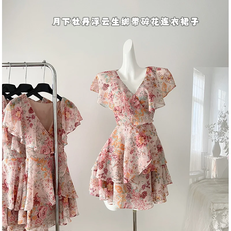 Cocktail Mini Dresses Women Floral Printed Chiffon Sexy Elegant Slim Bandage Evening Dress Birthday Party Sweet Banquet 2024 New
Cocktail Mini Dresses Women Floral Printed Chiffon Sexy Elegant Slim Bandage Evening Dress Birthday Party Sweet Banquet 2024 New