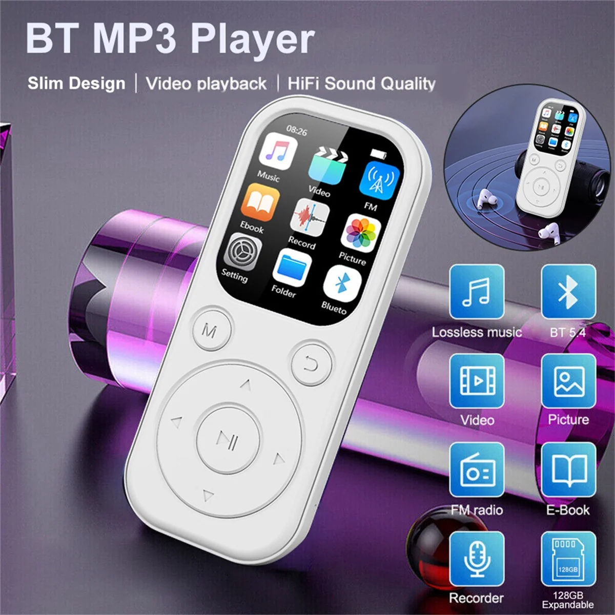 A07I New MP3 Bluetooth Player Fast Charging 5.4 Bluetooth Version Expandable Memory Card Music Player FM Recording E-Book B
A07I New MP3 Bluetooth Player Fast Charging 5.4 Bluetooth Version Expandable Memory Card Music Player FM Recording E-Book B