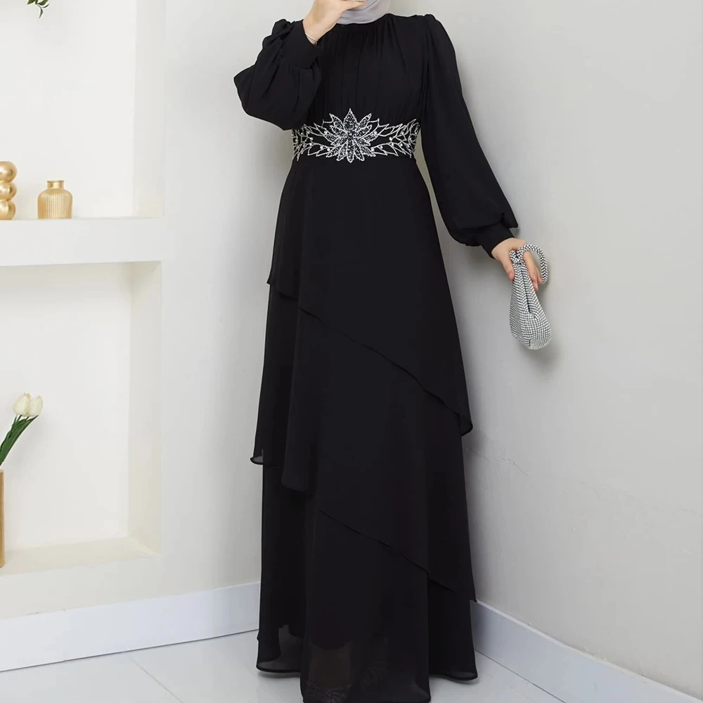 Customized A-line Evening Dresses Floor-length High-neck Full Sleeve Prom Gown Fashion Crystal Simple Draped Casual Party Gown
Customized A-line Evening Dresses Floor-length High-neck Full Sleeve Prom Gown Fashion Crystal Simple Draped Casual Party Gown