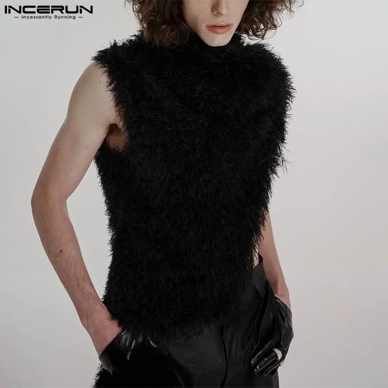 Sexy Stylish Style Tops INCERUN New Men Irregular Plush Vests Casual Streetwear Male Solid Sleeveless High Neck Tank Tops S-5XL
Sexy Stylish Style Tops INCERUN New Men Irregular Plush Vests Casual Streetwear Male Solid Sleeveless High Neck Tank Tops S-5XL