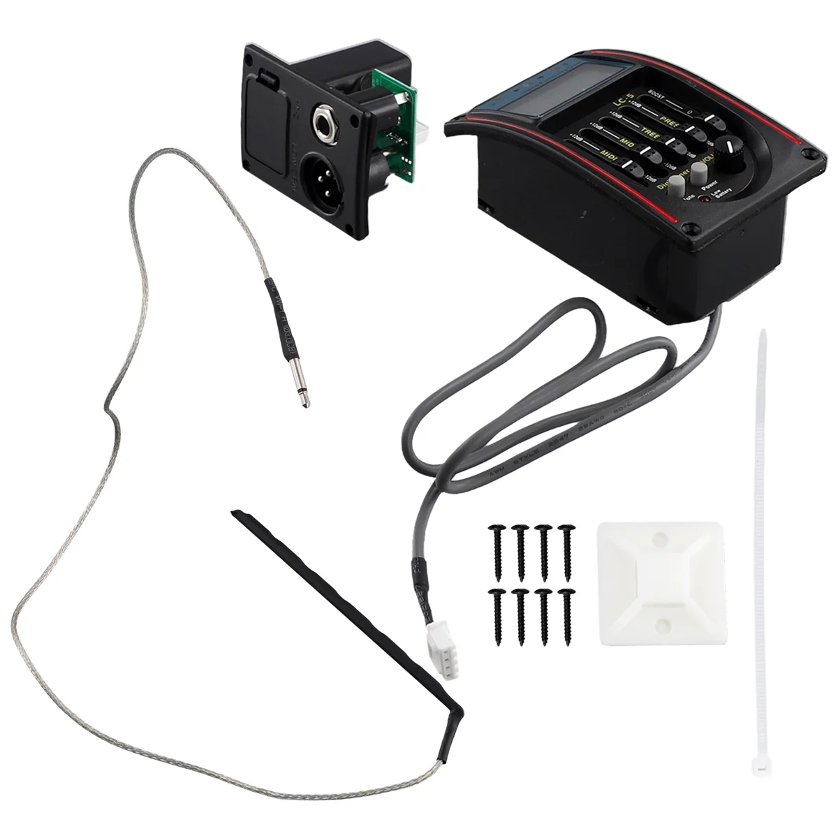 ABMO LC-5 5 Bands Guitar Pickup EQ Equalizer Acoustic Guitar Preamp EQ Equalizer Tuner Piezo Ceramic Pick-Up
ABMO LC-5 5 Bands Guitar Pickup EQ Equalizer Acoustic Guitar Preamp EQ Equalizer Tuner Piezo Ceramic Pick-Up