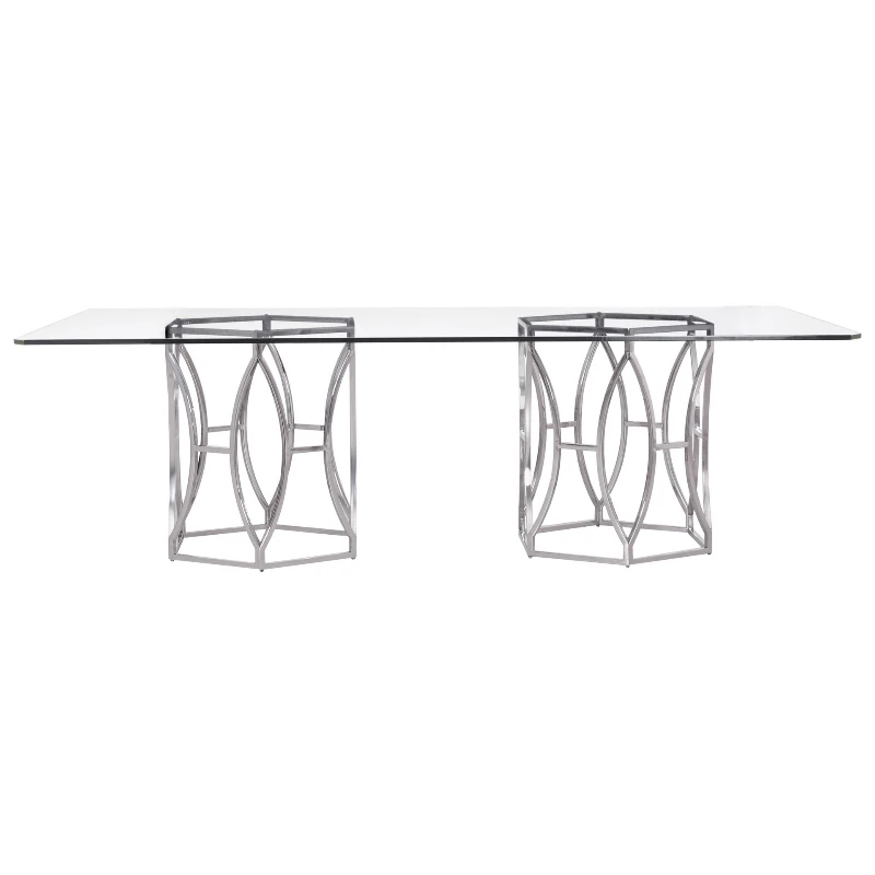 American simple stainless steel hexagonal dining table, light luxury dining table
American simple stainless steel hexagonal dining table, light luxury dining table