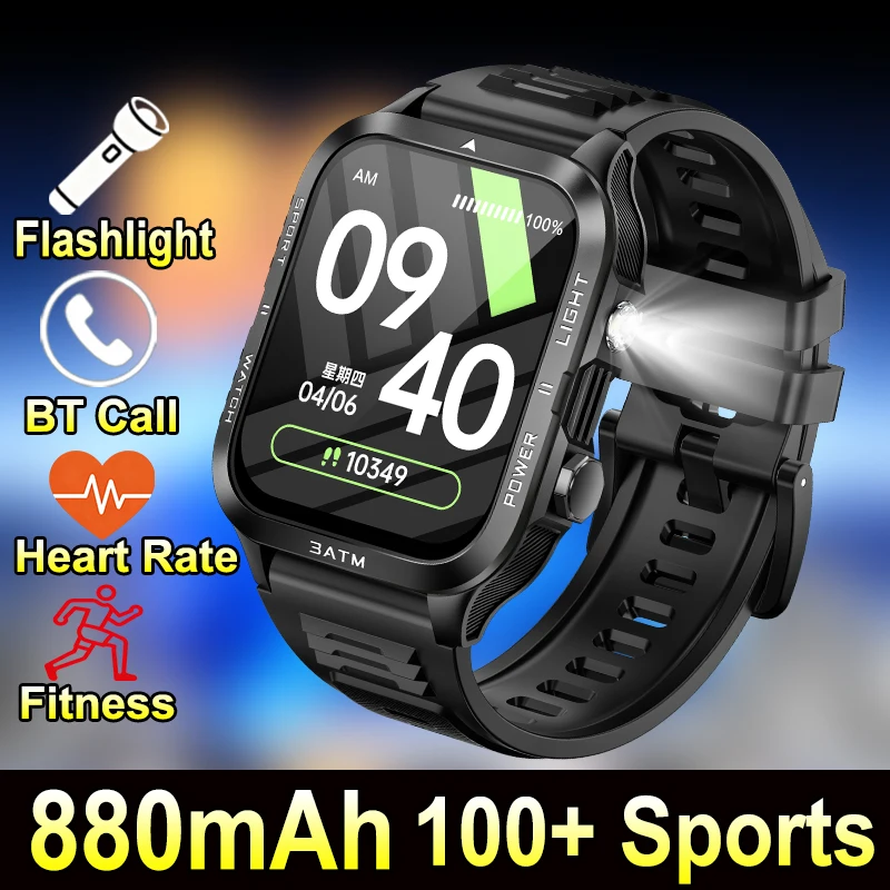 Мужские умные часы, 880 мАч, большая батарея, 1,96 дюйма, наручные часы, сильный светодиодный фонарик, компас, BT Call, уличные 100+ спортивных умных часов
Мужские умные часы, 880 мАч, большая батарея, 1,96 дюйма, наручные часы, сильный светодиодный фонарик, компас, BT Call, уличные 100+ спортивных умных часов