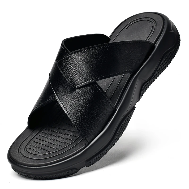 Split Leather Slides Men Premium Second Layer Cowhide Non Slip Soft Sole Casual Indoor Outdoor Beach Daily Slippers
Split Leather Slides Men Premium Second Layer Cowhide Non Slip Soft Sole Casual Indoor Outdoor Beach Daily Slippers