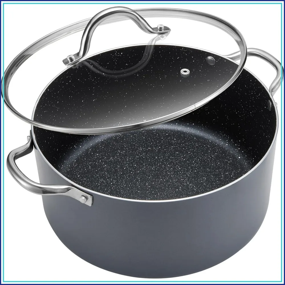 12 Quart Large Non Stick Induction Stock Pot with Lid, All Stove Compatible, Aluminum Soup/Stew Pot for Big Gatherings
12 Quart Large Non Stick Induction Stock Pot with Lid, All Stove Compatible, Aluminum Soup/Stew Pot for Big Gatherings