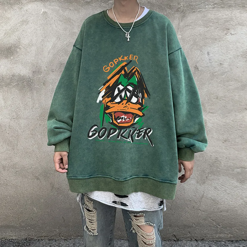 Мужская винтажная толстовка Waed с мультяшным принтом, свободного кроя, с круглым вырезом, повседневная, модная, молодежная, весна-осень
Мужская винтажная толстовка Waed с мультяшным принтом, свободного кроя, с круглым вырезом, повседневная, модная, молодежная, весна-осень