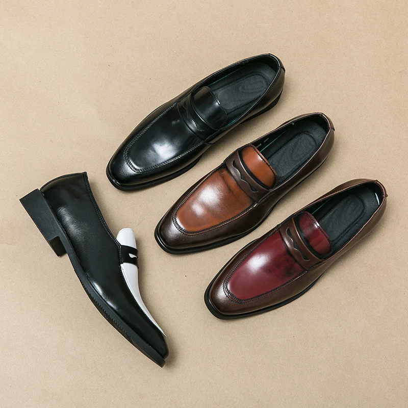 Retro Men Loafers Men Thick Soled Wear-resistant Comfortable Leather Shoes British Business Banquet Social Men Shoes Sizes 38-48
Retro Men Loafers Men Thick Soled Wear-resistant Comfortable Leather Shoes British Business Banquet Social Men Shoes Sizes 38-48