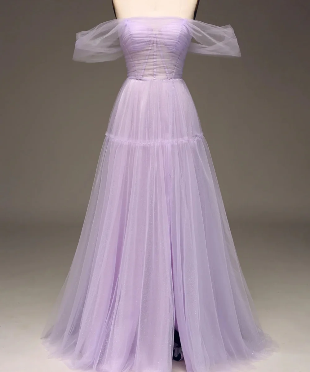 Classy Long Purple Off the Shoulder Tulle Prom Dresses Short Sleeves A Line Floor Length فساتين مناسبات
Classy Long Purple Off the Shoulder Tulle Prom Dresses Short Sleeves A Line Floor Length فساتين مناسبات
