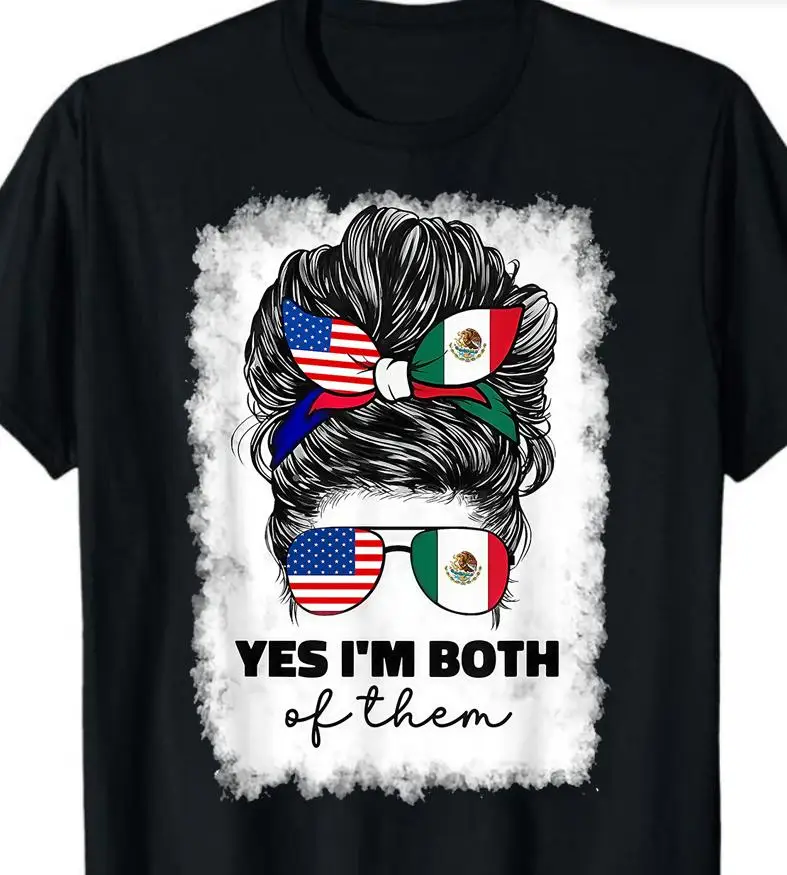 Yes I'm Both Of Them T-shirt Messy Bun Graphic Tee Mexican American Flag Shirt For Latina Girls Mothers Day Gift Casual Tops
Yes I'm Both Of Them T-shirt Messy Bun Graphic Tee Mexican American Flag Shirt For Latina Girls Mothers Day Gift Casual Tops
