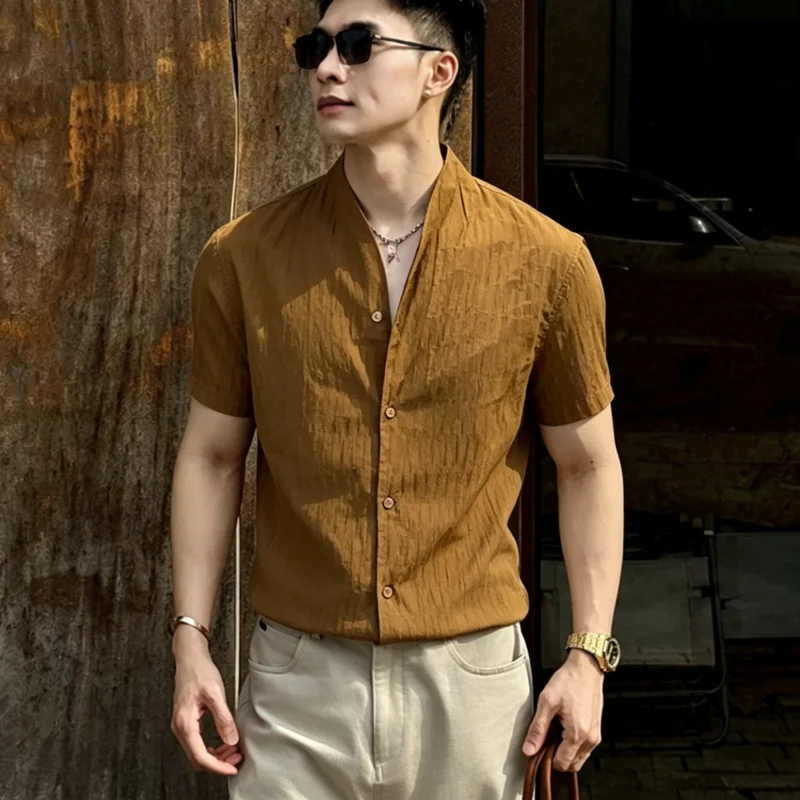 Fashion Summer Stand Up Collar Shirt for Men Slim Fit Versatile Casual Business Shirts Breathable Office Social Shirts 2026
Fashion Summer Stand Up Collar Shirt for Men Slim Fit Versatile Casual Business Shirts Breathable Office Social Shirts 2026