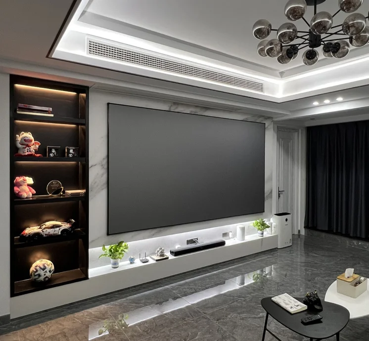 92" 16:9 Suitable Standard Throw Wall Mounted 4.5cm Narrow Frame Anti Light Projector Screen
92" 16:9 Suitable Standard Throw Wall Mounted 4.5cm Narrow Frame Anti Light Projector Screen