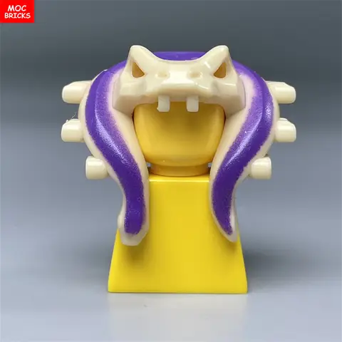 8pcs MOC Bricks Ninja Snake Helmet Headgear Action Figure Wear Assembled Building Blocks Plastic Toys
