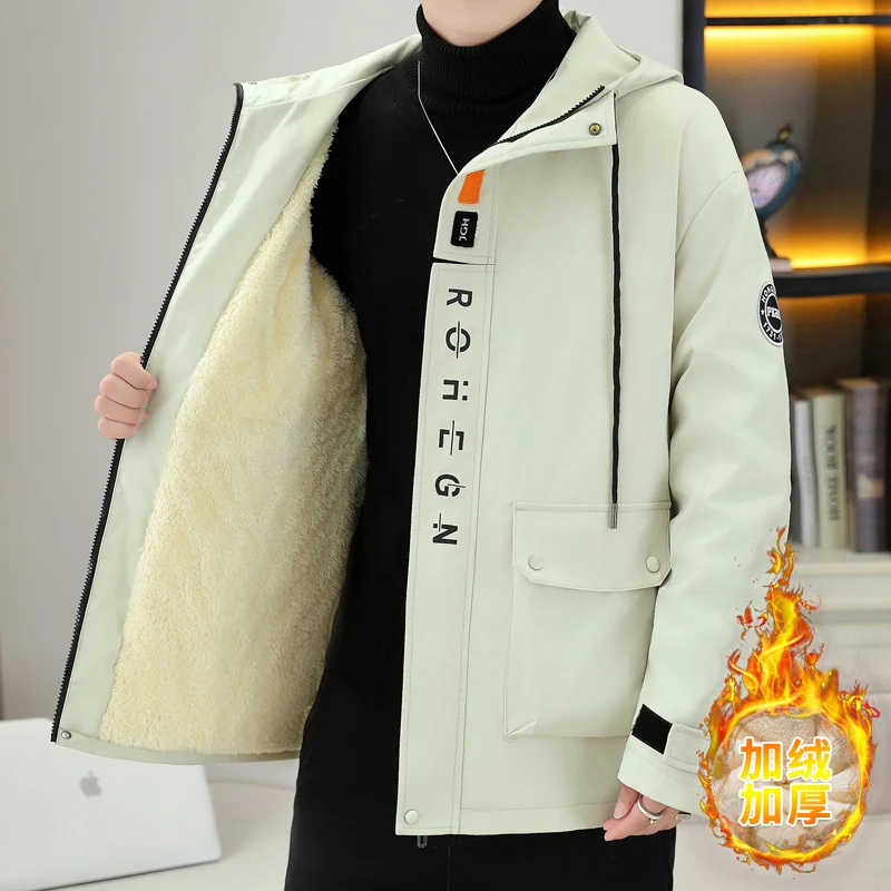 New Mid-Length Warm Parkas Winter Men's High Street Wear Windproof Hooded Plush Wool Liner Jacket Thick Fleece Coat
New Mid-Length Warm Parkas Winter Men's High Street Wear Windproof Hooded Plush Wool Liner Jacket Thick Fleece Coat