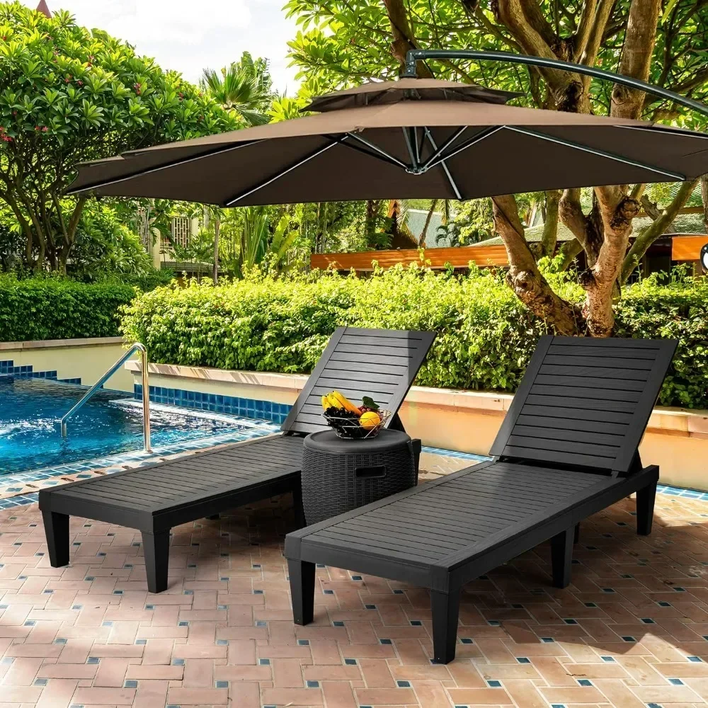 Outdoor Lounge Chairs with Adjustable Backrest, Sturdy Easy Assembly & Waterproof,265lbs Weight Capacity, 2 pcs Sun Loungers
Outdoor Lounge Chairs with Adjustable Backrest, Sturdy Easy Assembly & Waterproof,265lbs Weight Capacity, 2 pcs Sun Loungers