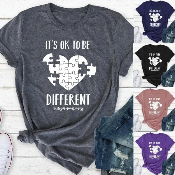 To Be Different Letter Puzzle Heart Print T Shirt Women Short Sleeve O Neck Loose Tshirt Summer Women Tee Shirt Tops Mujer
To Be Different Letter Puzzle Heart Print T Shirt Women Short Sleeve O Neck Loose Tshirt Summer Women Tee Shirt Tops Mujer