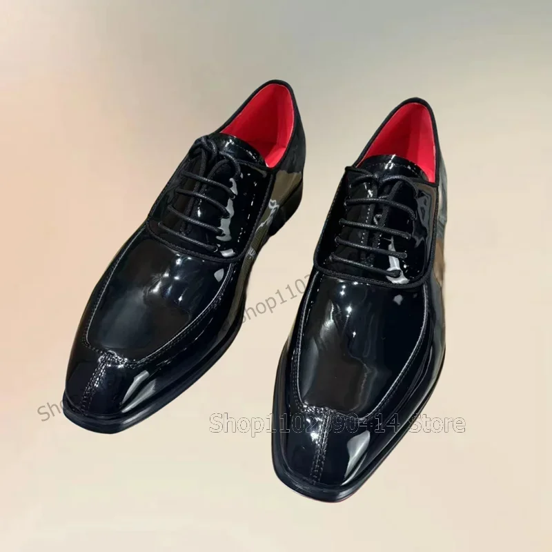 Black Patent Leather Sewing Design Strappy Loafers Fashion Lace Up Men Shoes Luxury Handmade Party Feast Wedding Men Dress Shoes
Black Patent Leather Sewing Design Strappy Loafers Fashion Lace Up Men Shoes Luxury Handmade Party Feast Wedding Men Dress Shoes