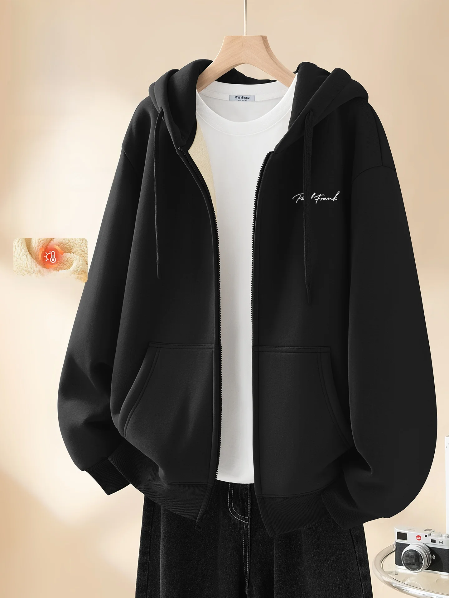 Thiened Lamb Velvet Hoodie Jaet Men's Bla Autumn Winter Casual Long Sve Zipper Closure Printed Sweatirt
Thiened Lamb Velvet Hoodie Jaet Men's Bla Autumn Winter Casual Long Sve Zipper Closure Printed Sweatirt