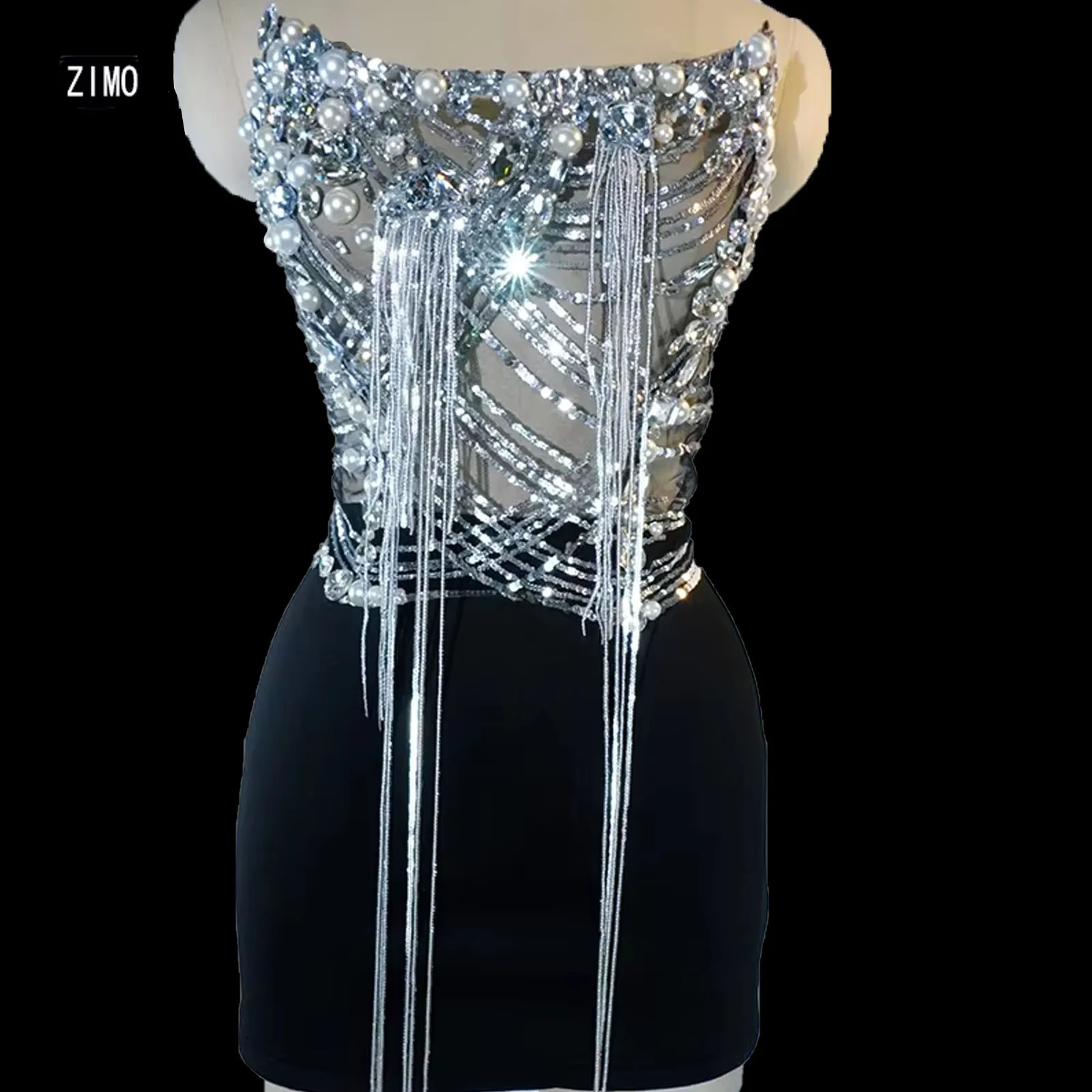2024 new 2 piece suit black Dress sequin pearl crystal tassel Sexy Stage Celebrate birthday DS club party pole dance clothing
2024 new 2 piece suit black Dress sequin pearl crystal tassel Sexy Stage Celebrate birthday DS club party pole dance clothing