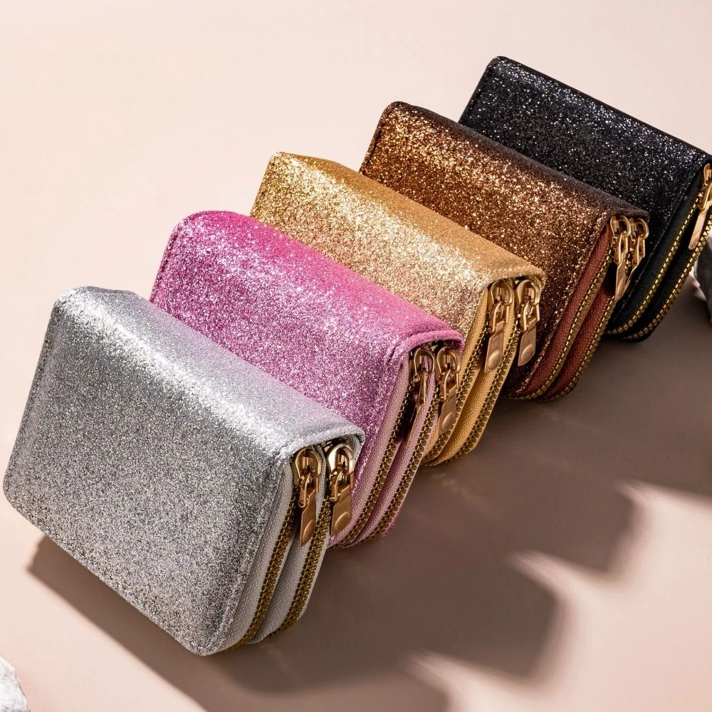 Solid Color Women Card Bag Double Zipper Luxury Starry Shiny Wallet Coin Purse Multi-card Slot Accordion Card Holder Lady
Solid Color Women Card Bag Double Zipper Luxury Starry Shiny Wallet Coin Purse Multi-card Slot Accordion Card Holder Lady
