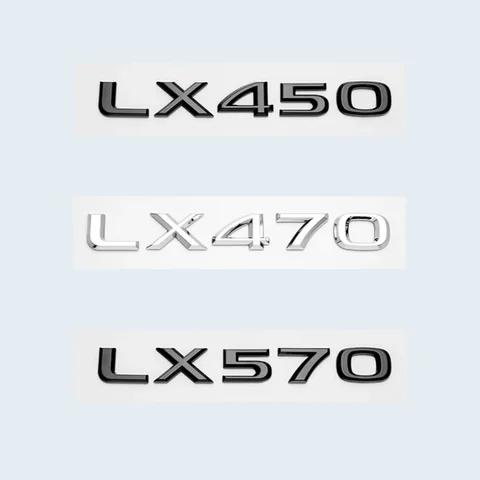 Autocollant d'insigne de logo de coffre de voiture, lettres ABS noires brillantes chromées 3D, emblème pour Lexus, LX450, LX470, LM570