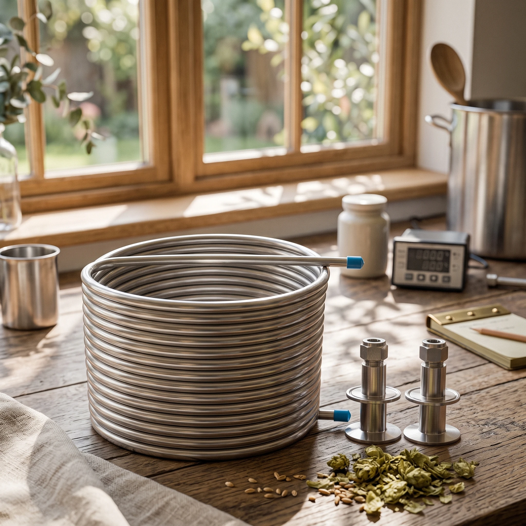 HERMS Coil Stainless Steel Heat Exchange Coil Sanitary for Homebrewers, Mash Control, Hot Liquor Tank
HERMS Coil Stainless Steel Heat Exchange Coil Sanitary for Homebrewers, Mash Control, Hot Liquor Tank