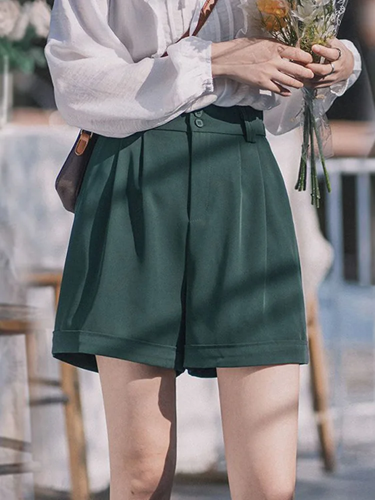 Korean Style A-Line Cuffed Tailored Shorts Women‘s Summer Loose Fit High Waisted Versatile Fold Hem Lounge Wide Leg Shorts
Korean Style A-Line Cuffed Tailored Shorts Women‘s Summer Loose Fit High Waisted Versatile Fold Hem Lounge Wide Leg Shorts